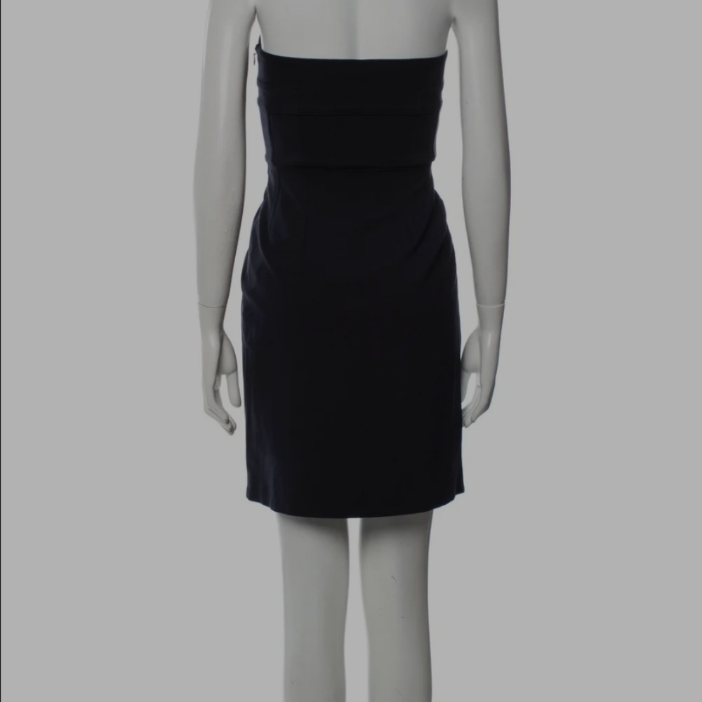 Dvf Navy Euc Bustier Structured Sheath Dress Size… - image 2